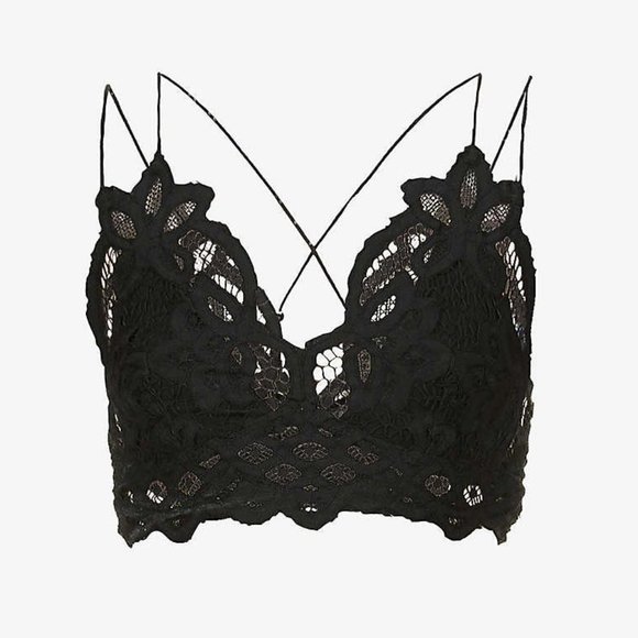 Trend Shop Other - ADELLA Black Floral-Embroidered Bralette sz S